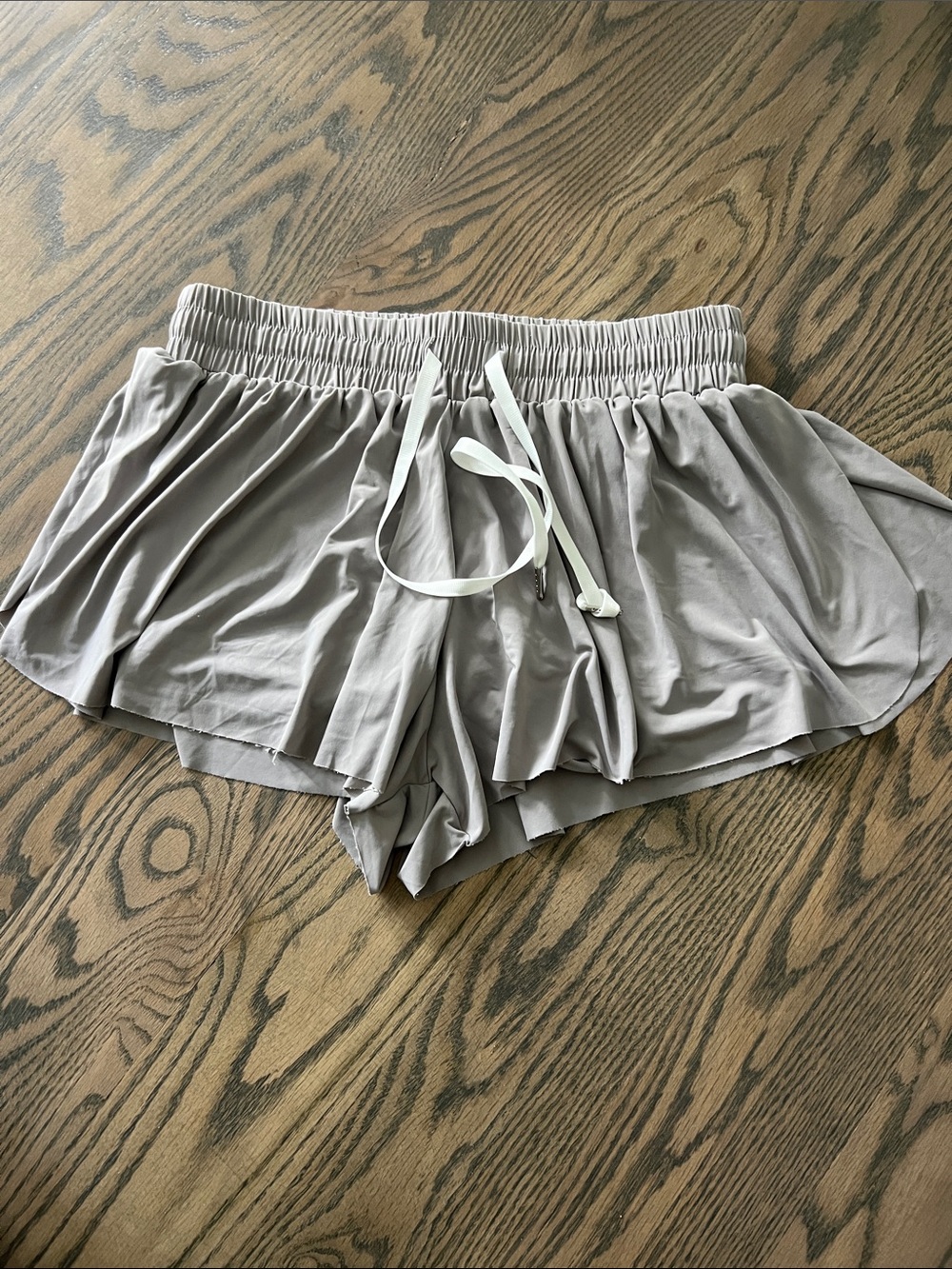 Katie J-NYC-Junior Girls Light Stone Gray Drawstring Skort Shorts